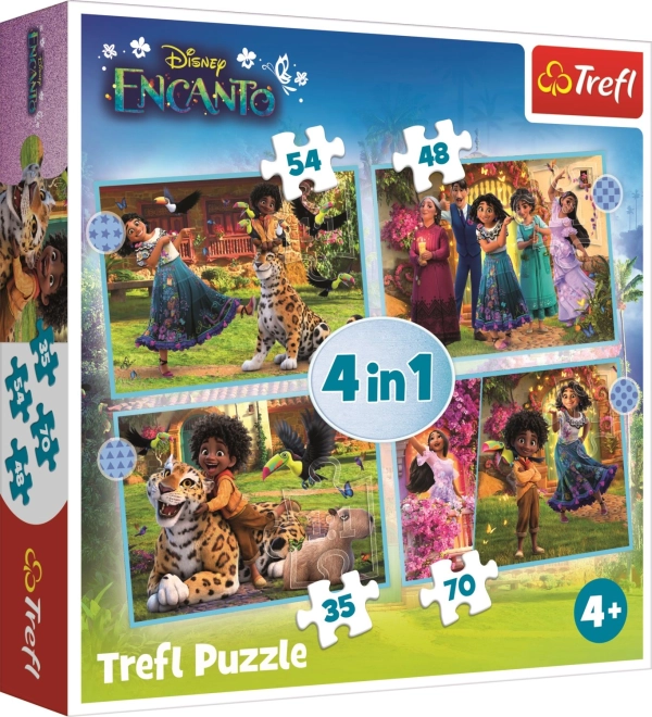 Puzzle Encanto 4v1 pro děti (35–70 dílků) od Trefl