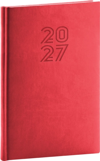 Notique Aprint týdenní diář 2027 červený 15 × 21 cm