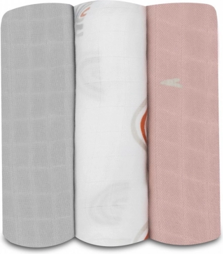 LIONELO bambusové pleny 3 ks, 70 × 70 cm – rainbow