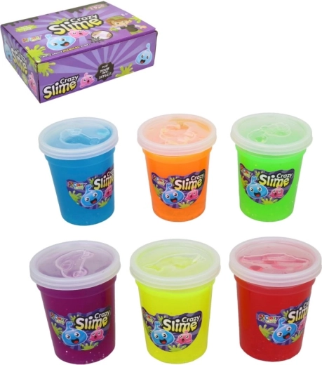 Crazy Slime – sada 12 barevných kelímků ve stojanu, 7 cm