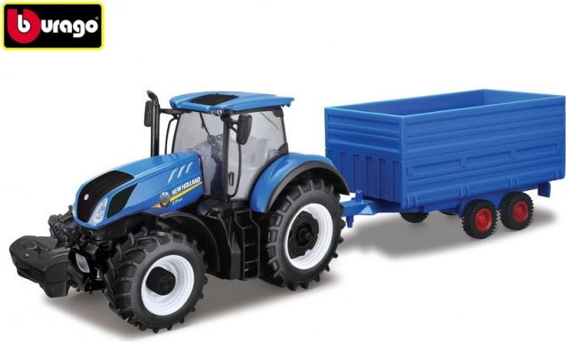 Bburago traktor New Holland s vlečkou na seno 1:32