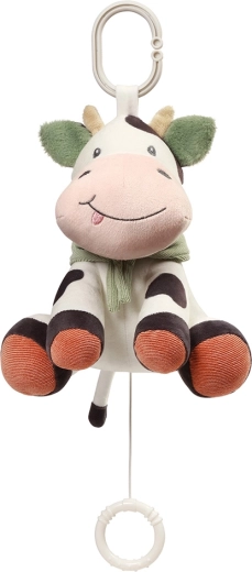 Hudební závěsná hračka BABYONO Cow Bingo pro miminka