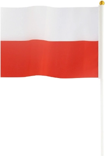 Polská vlajka na tyčce 14 × 21 cm - 1 kus