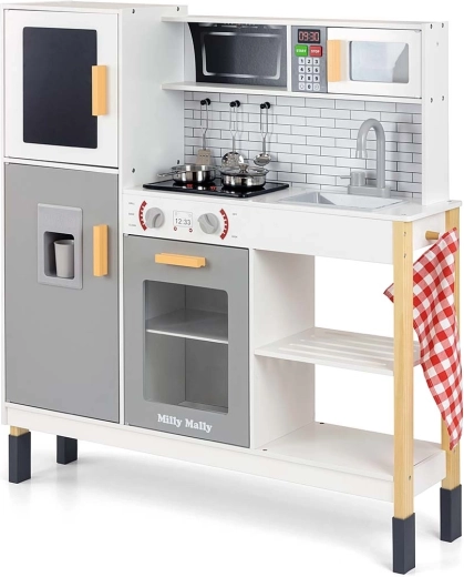 Dřevěná dětská kuchyňka esket grey Milly Mally