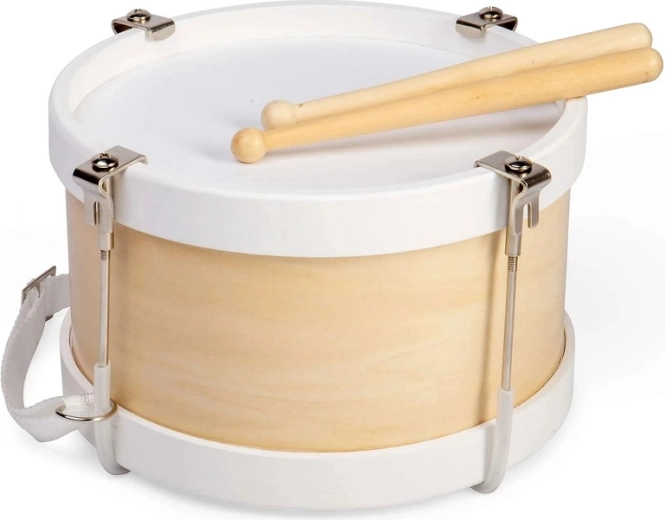 Dřevěný bubínek s popruhem – přírodní