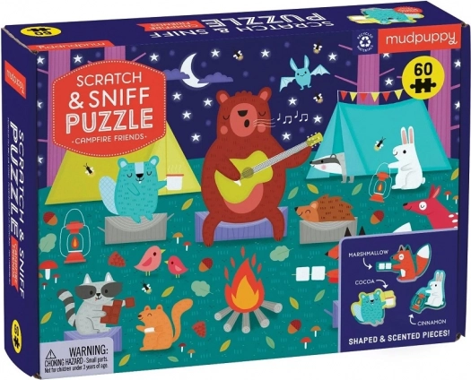 Puzzle s vůní táborákoví kamarádi 60 dílků MUDPUPPY