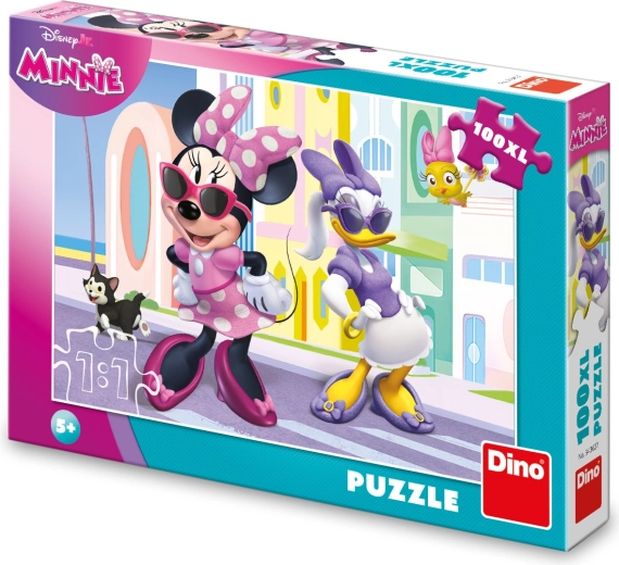 Disney Minnie a Daisy ve městě – dětské puzzle 100 XL dílků