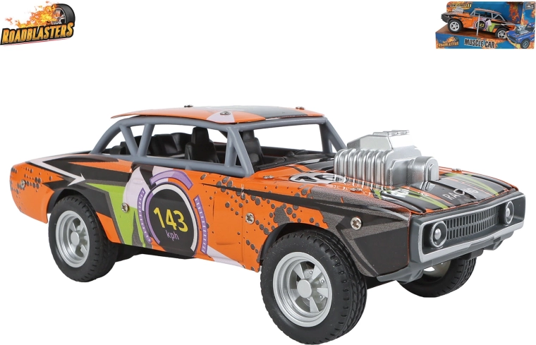 Roadblasters oranžové kovové autíčko muscle car se setrvačníkem - 1 kus