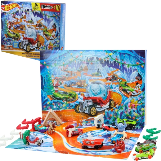 Hot Wheels adventní kalendář s 10 autíčky a doplňky