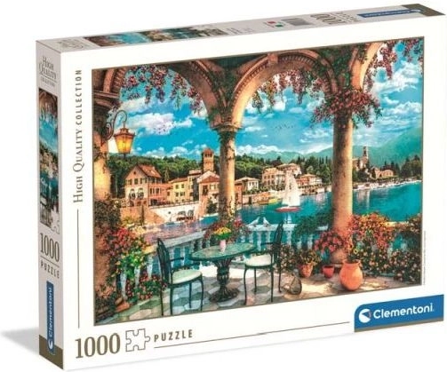 Clementoni puzzle Balkon s výhledem na jezero Como 1000 dílků
