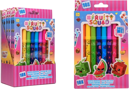 Voňavé barevné fixy s ovocnou vůní, 10 ks