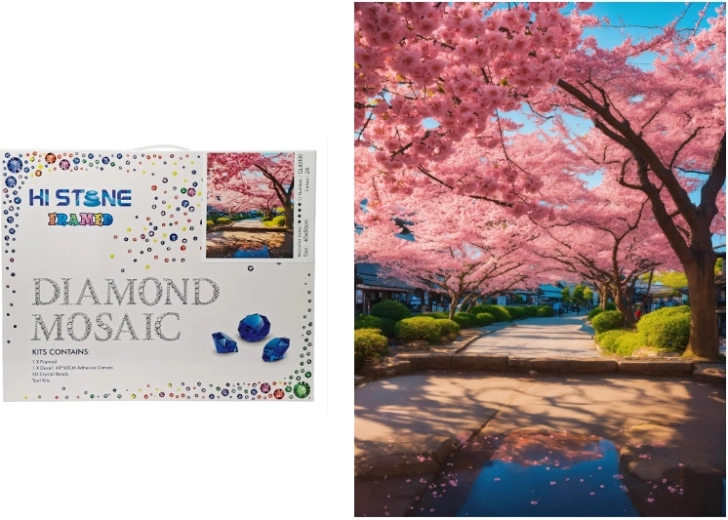 Diamantová mozaika Kvetoucí sakura
