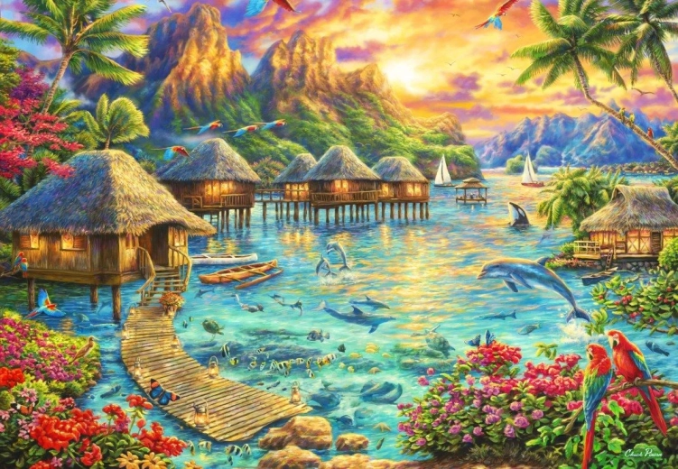 Grafika Art collection: Puzzle tropická oáza 1000 dílků