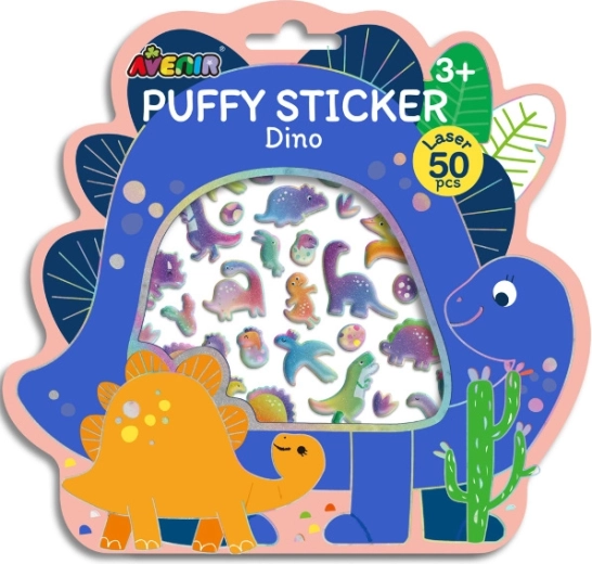 Nafouklé 3D samolepky dinosauři, 50 ks