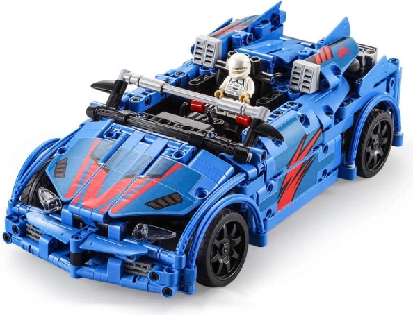 Stavebnice CADA závodní auto na dálkové ovládání, 585 dílků s katapultovaným sedadlem