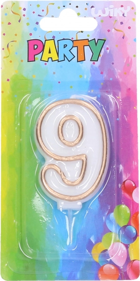 Párty svíčka č. 9 Zlatá