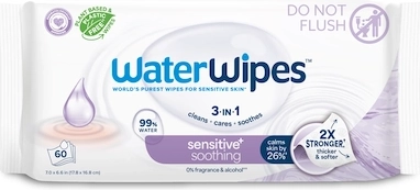 Vlhčené ubrousky WATERWIPES Soothing Clean 3v1, 60 ks