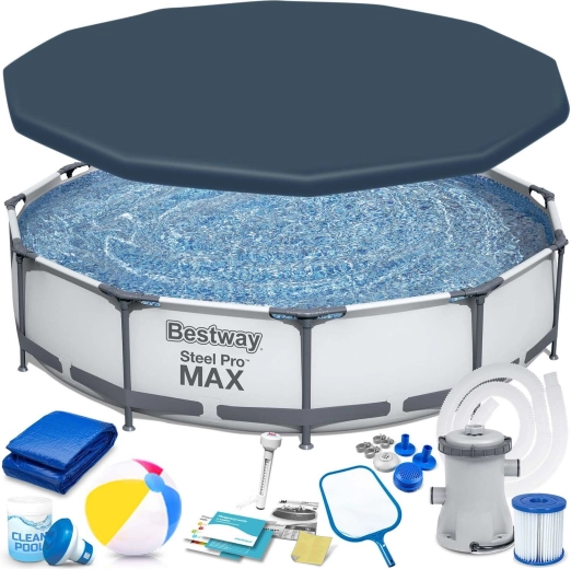 Zahradní bazén s kovovým rámem 366 × 76 cm BESTWAY Steel Pro MAX set 16v1