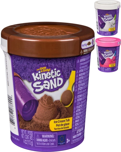 Spin Master Kinetic Sand tekutý písek zmrzlina s lopatkou v dóze - 1 kus