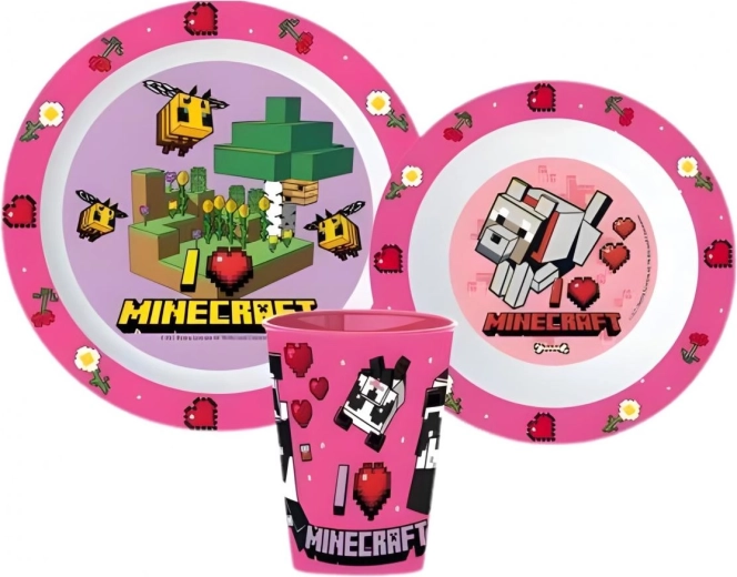Plastová jídelní sada Minecraft (3 díly) - 1 kus