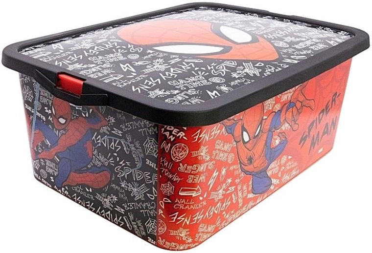 Stor úložný box s víkem na klip Spider-Man - 1 kus