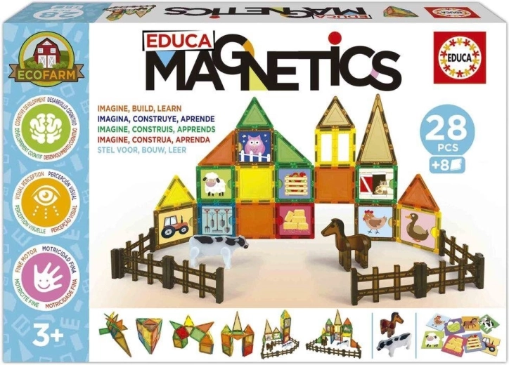 Educa magnetická stavebnice Magnetics eko farma 28 dílků
