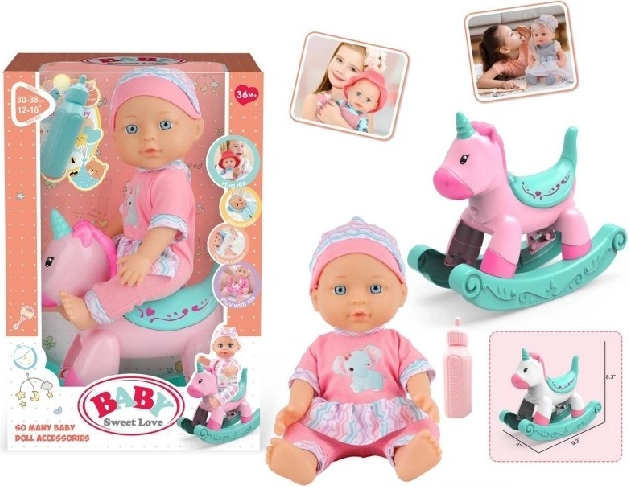 Baby Sweet Love panenka miminko s houpacím koníkem