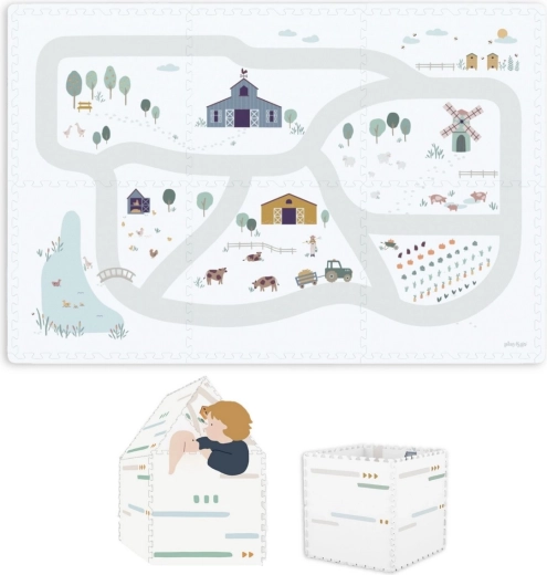 Play&Go EEVAA tiloo podložka na hraní a úložný box 2v1 farm