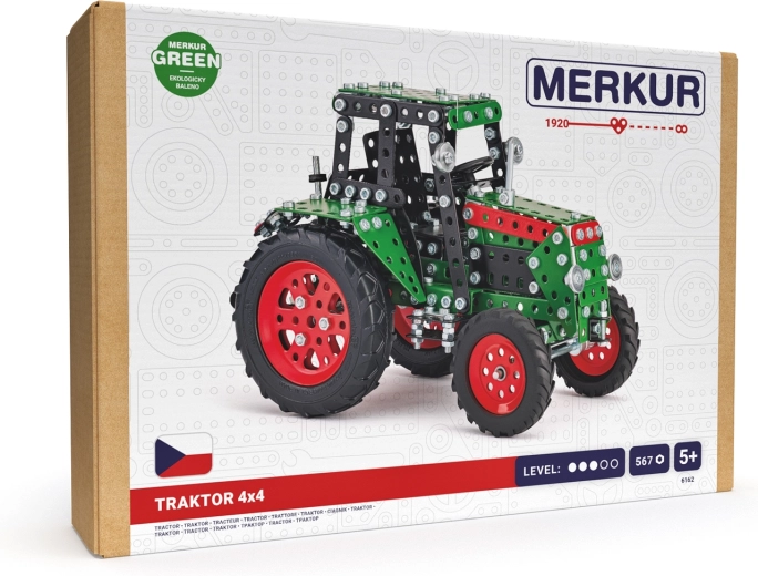 Merkur stavebnice – traktor 4x4 zelený (567 dílků)