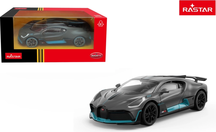 Kovové autíčko Bugatti Divo 1:43 šedé Rastar - 1 kus