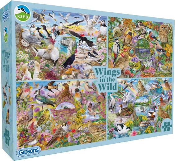 Gibsons RSPB puzzle křídla v divočině 4×500 dílků