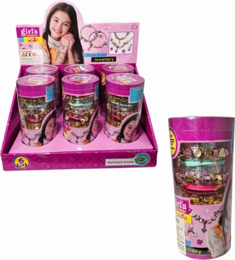 Sada na výrobu šperků DIY v tubě (náramky s přívěsky, korálky) - 1 kus