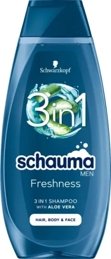 Schauma Men Freshness 3v1 pánský šampon na vlasy, tělo a obličej 400 ml