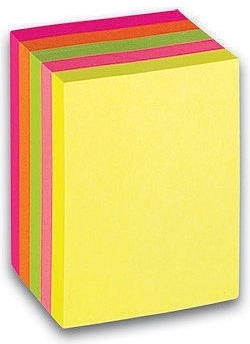 Samolepicí bloček neonový CONCORDE 51 × 38 mm, kostka 5 barev (300 lístků)