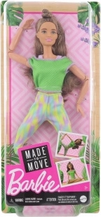 Panenka BARBIE Made to Move – květované legíny, červený top