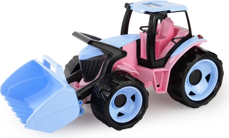 Dětský traktor s radlicí 62 cm, růžový