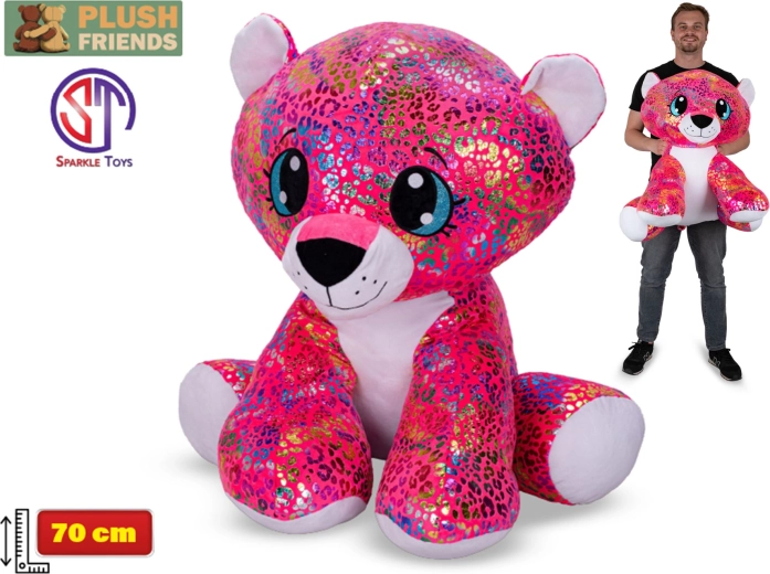 Plyšový leopard s duhovým třpytem 70 cm – Plush Friends Star Sparkle