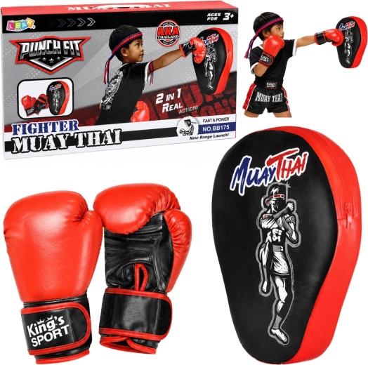 Dětská boxerská sada 2v1 – rukavice a tréninková лапа Muay Thai