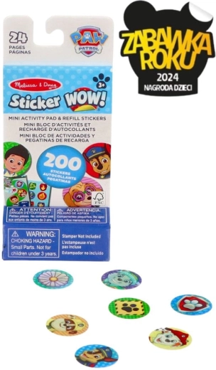 Mini bloček se samolepkami Tlapková patrola – doplnění Sticker WOW! - 1 kus