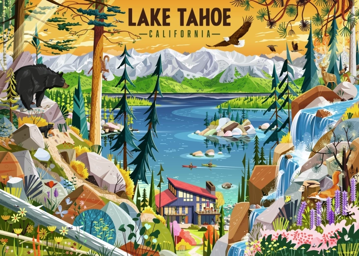 Ravensburger puzzle Průzračné jezero Tahoe 1000 dílků