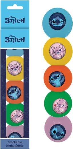 Zvýrazňovače DISNEY Lilo & Stitch – sada 5 stackovatelných barev