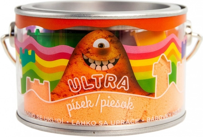 Kinetický písek oranžový 200 g s formičkami