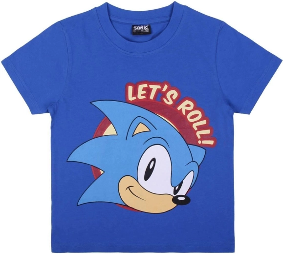Modré bavlněné tričko Sonic – Velikost: 152