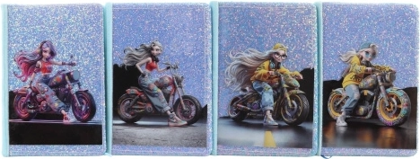 Zápisník dívka na motorce