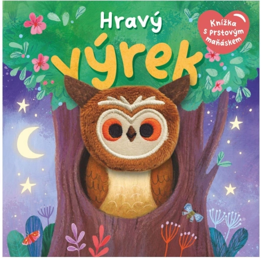 Hravý výr – knížka s prstovým maňáskem 12,5 × 12,5 cm