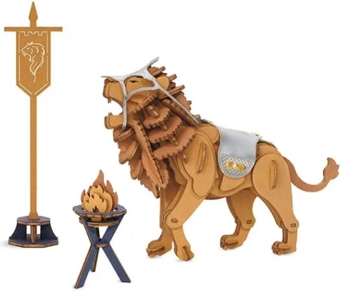 3D dřevěné puzzle Bojovný lev