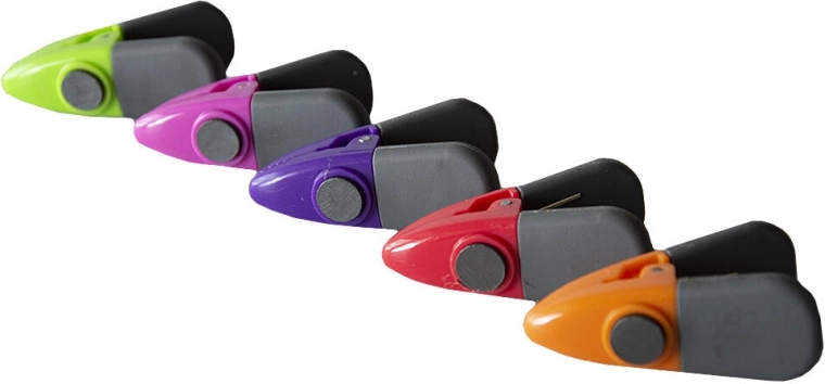 Magnetické skřipce na lednici – mix barev, 5 ks