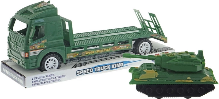 Vojenský transportér s tankem na setrvačník