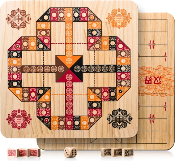 Sada stolních her Popular Dragon – Armádní šach, Člověče, pozor dej, čínské šachy Xiangqi a Go