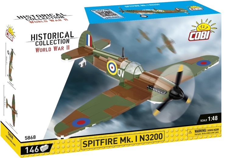 Cobi Spitfire Mk. I N3200 stavebnice 1:48 (146 dílků)